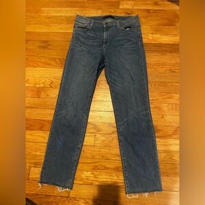 Joes Mid Rise Cigarette Ankle The Lara Raw Hem Jeans 28 Medium Wash